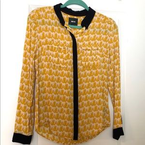 Maeve/Anthropologie horse-print blouse
